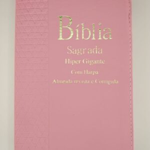 Bíblia Sagrada com Harpa Avivada e Corinhos – Rosa Sem Zíper